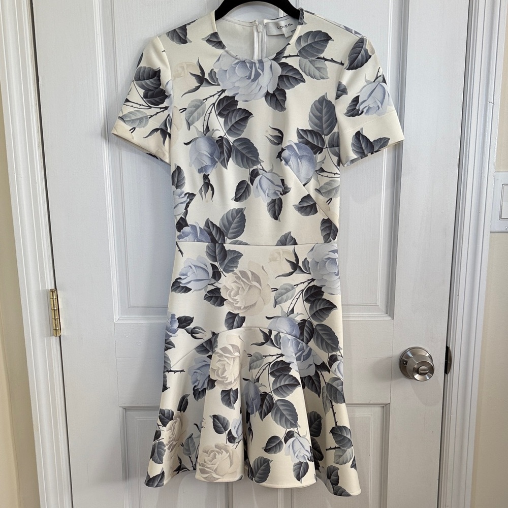 Lover Gray and Cream Floral Dress